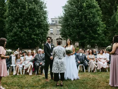 Wedding ceremony outdoors