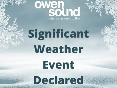 Words stating that a significant weather event has been declared