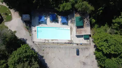 Aerial view of the Harrison Park outdoor pool